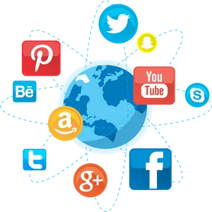 Social Media Networks Global Connectivity PNG image