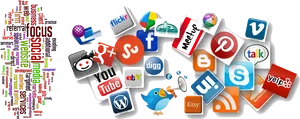 Social Media Platforms Collage PNG image