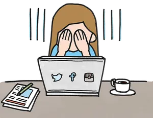 Social Media Stress Illustration
