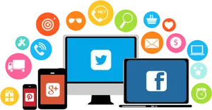 Social Mediaand Online Services Concept PNG image