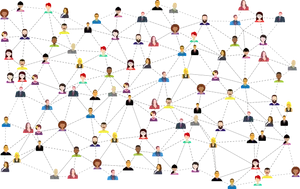 Social Network Connectivity Illustration PNG image