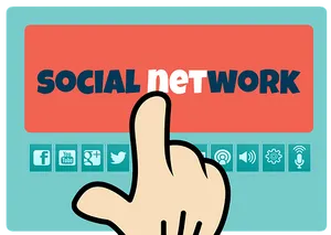 Social Network Interaction Concept PNG image