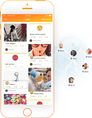 Social Networking App Interface PNG image