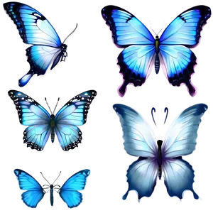 Soft Blue Butterflies PNG 06132024