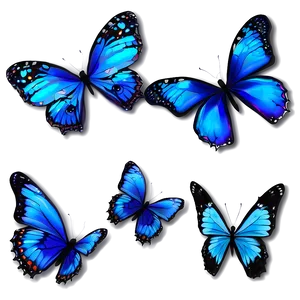 Soft Blue Butterflies PNG Wui