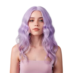 Soft Lavender Hair Aesthetic Png Bvn PNG image