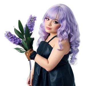 Soft Lavender Hair Aesthetic Png Smx PNG image