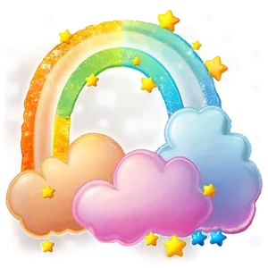Soft Pastel Rainbow With Clouds PNG Nda PNG