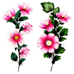 Soft Pink Floral Design PNG Tlo