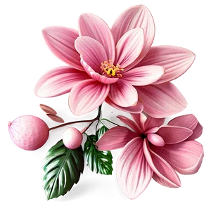 Soft Pink Floral Design Png Ygn80 PNG image