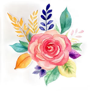 Soft Watercolor Floral PNG Iqp