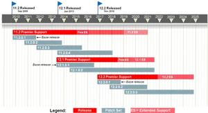 Software Support Lifecycle Timeline Chart PNG image