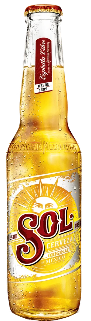 Sol Cerveza Bottle Condensation PNG image