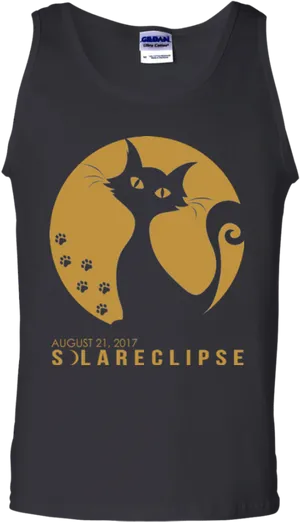 Solar Eclipse Cat Tank Top2017 PNG image