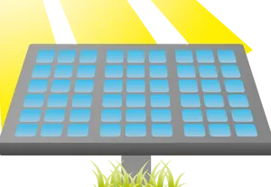 Solar_ Panel_ Illustration_with_ Sunrays PNG image