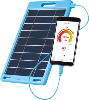 Solar Phone Chargerin Use PNG image