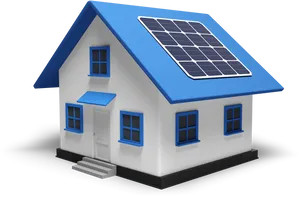 Solar Powered Home Model PNG image