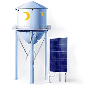 Solar Powered Water Tower Png 06132024 PNG image