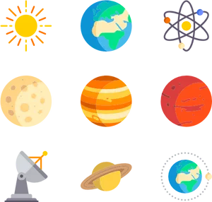 Solar_ System_and_ Space_ Exploration_ Icons PNG image