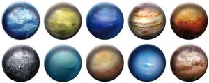 Solar_ System_ Planets_ Rendered PNG image