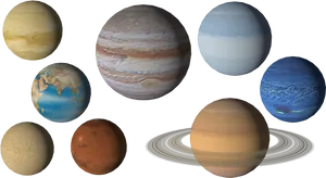 Solar_ System_ Planets_ Rendered PNG image