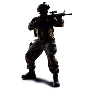 Soldier In Camo Silhouette Png Flr PNG image