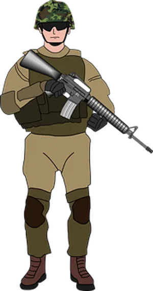 Soldier_with_ Rifle_ Cartoon PNG image