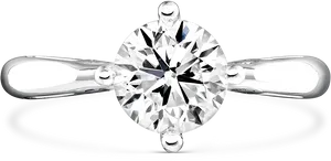 Solitaire Diamond Engagement Ring PNG image