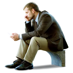 Solitary Thinking Man Png 06262024 PNG image