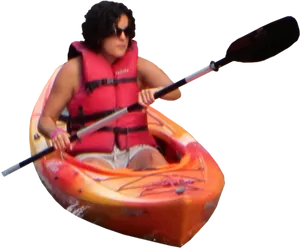 Solo Kayaker Adventure PNG image