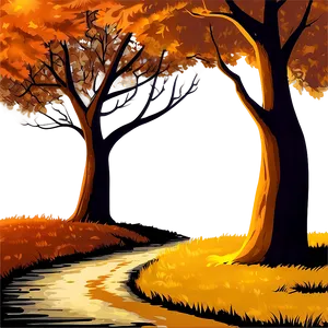 Sombre Autumn Path PNG Acr PNG