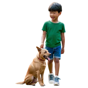 Son And Pet Dog Friendship PNG 84 PNG
