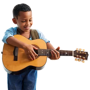Son Learning Guitar PNG 50