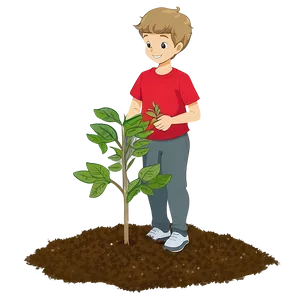 Son Planting Tree PNG 25