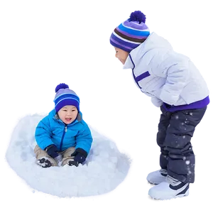 Son Playing In Snow PNG 06242024