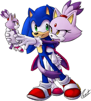 Sonic_and_ Friend_ Animated_ Style PNG image