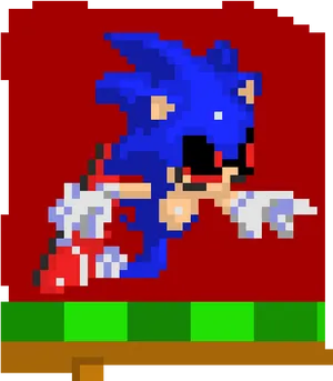 Sonic Exe Pixelated Horror PNG image