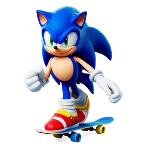 Sonic Skateboarding Action PNG Fnv PNG