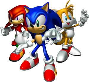 Sonic_ Tails_ Knuckles_ Team_ Up PNG image