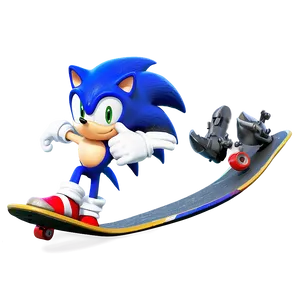 Sonic The Hedgehog Skateboarding PNG Ihf