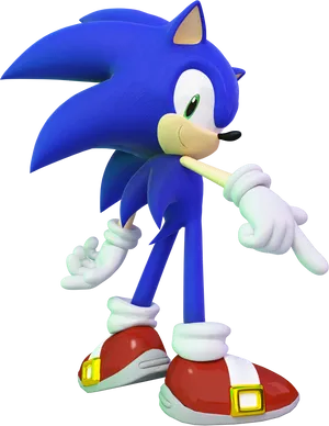 Sonic_ The_ Hedgehog_ Thinking_ Pose PNG image