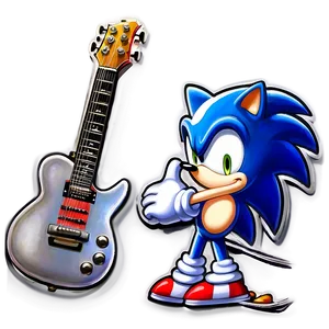 Sonic The Hedgehog With Guitar PNG Oun PNG