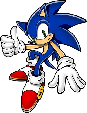 Sonic Thumbs Up Pose PNG image
