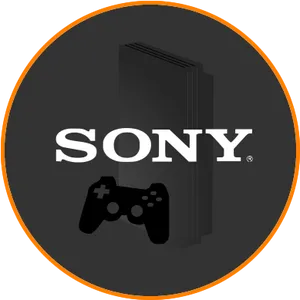 Sony Brand Logowith Consoleand Controller PNG image