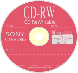 Sony C D R W Disc Label Design PNG image