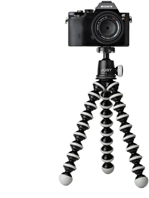 Sony Cameraon Joby Gorillapod PNG image