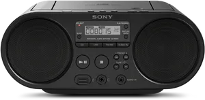 Sony Portable Boombox Front View PNG image