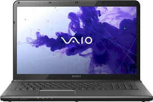 Sony V A I O Laptop Purple Smoke Background PNG image