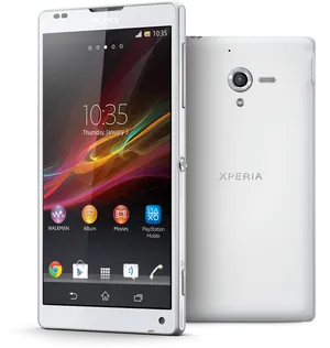 Sony Xperia White Smartphone Display PNG image