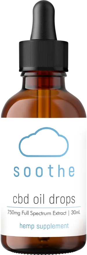 Soothe C B D Oil Drops Bottle PNG